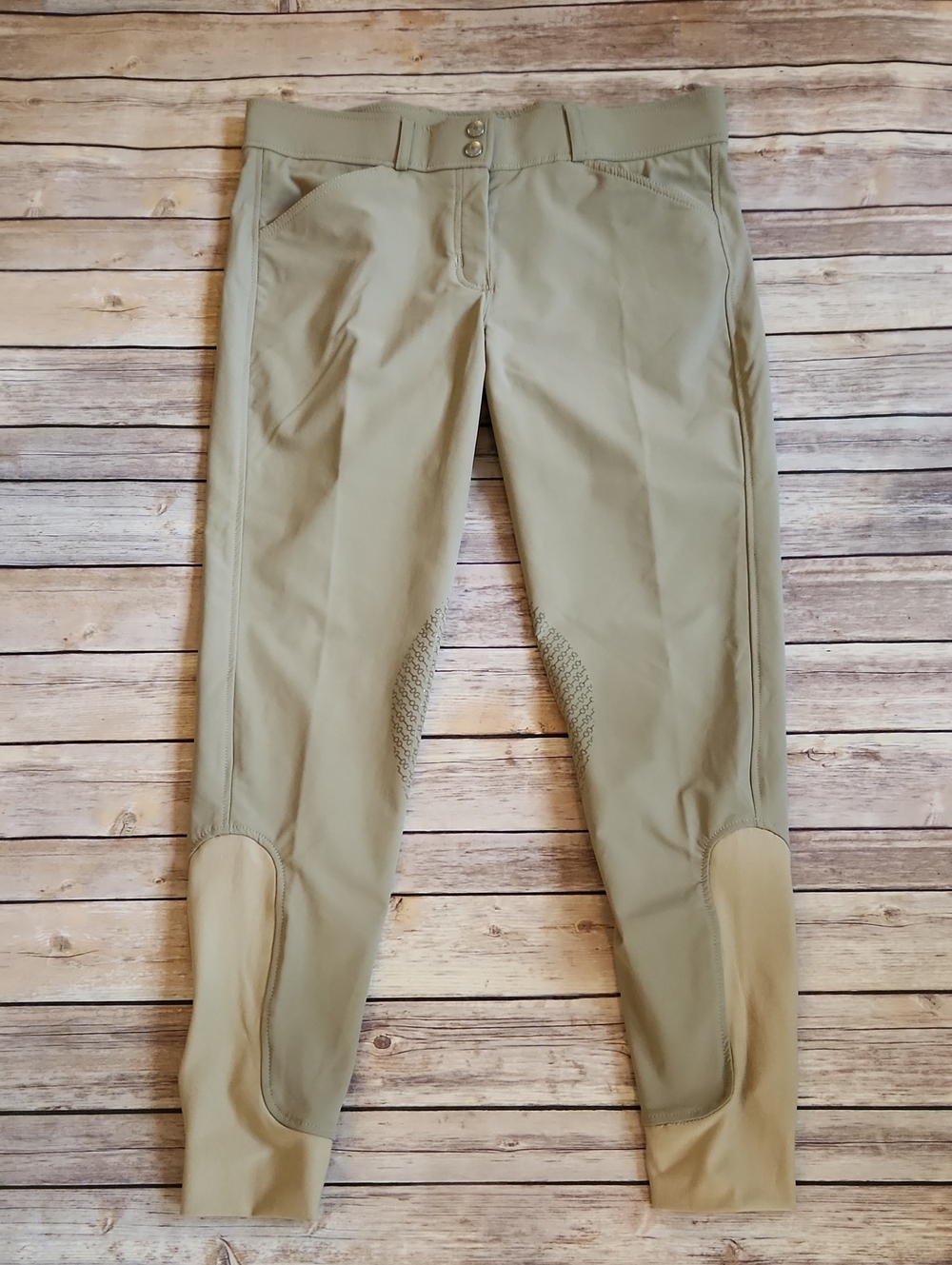 Dover Saddlery Lightweight Equestrian Knee Patch Breeches Tan Size 30